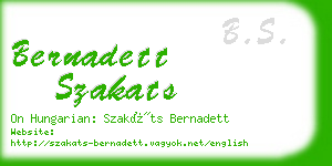 bernadett szakats business card